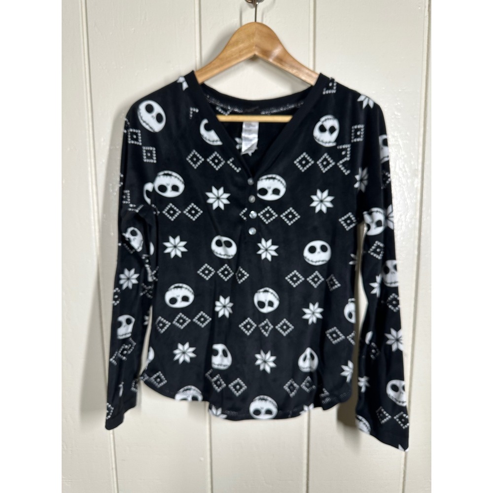 Disney Pajama Top Womens S Black Nightmare Before Christmas Jack Skellington PJ